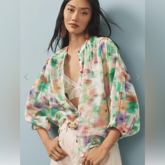 Anthropologie Tops - Anthropologie Pilcro Sidney Blouse Small Multicolored